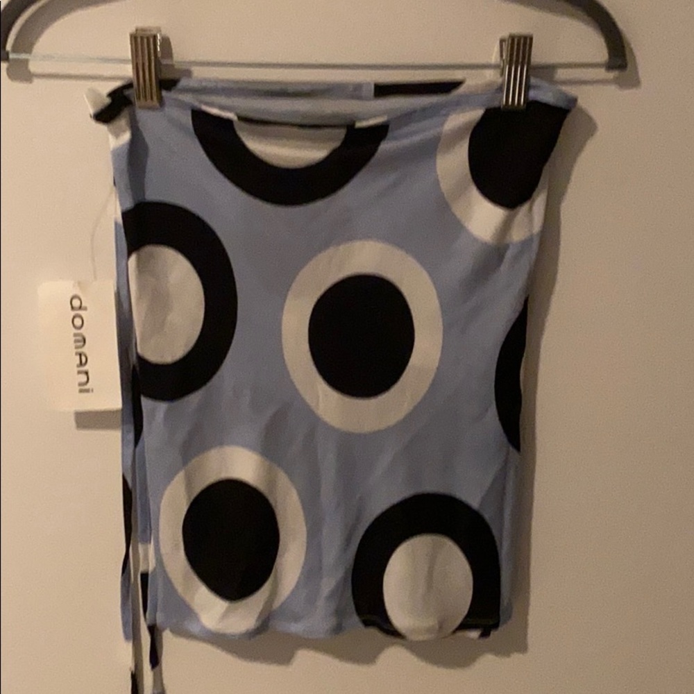 Pareo Sarong mini short retro small NWT blue skirt